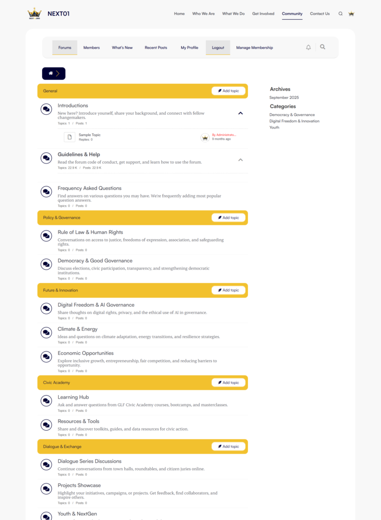Screenshot of next01 community